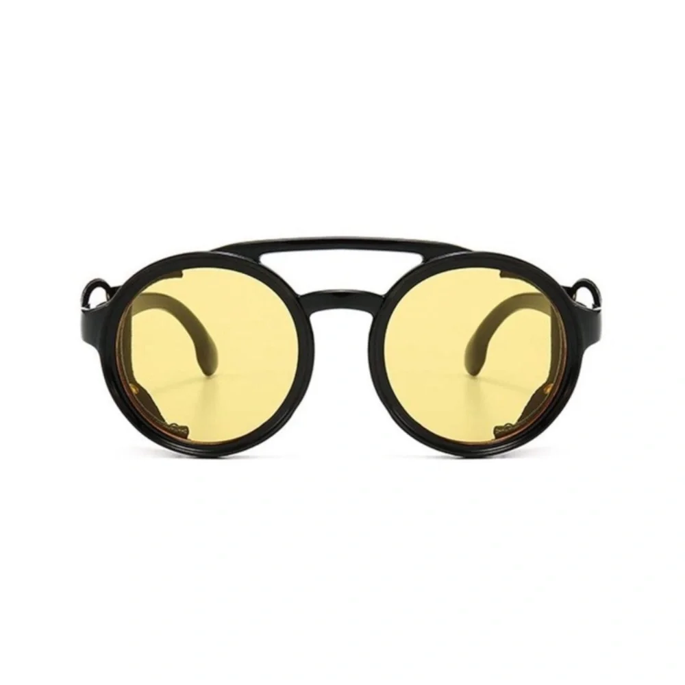 Steampunk Sunglasses Men Round Night Vision Googles Vintage Punk Sun Glasses Bra